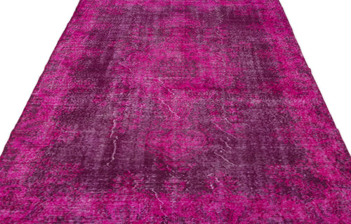 Atina Pink Vintage Wool Handmade Area Rug 5'8" x 9'1"