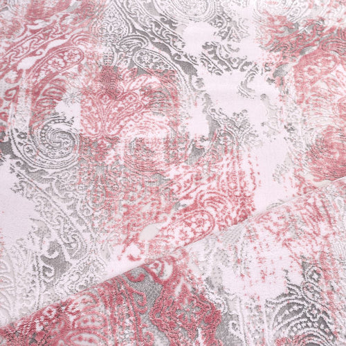 Pink Bamboo Area Rug - Modern Machine Made Rug with Overlocked Edge