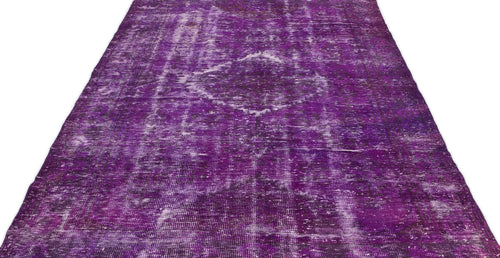 Atina Purple Vintage Wool Handmade Area Rug 5'10" x 9'9"