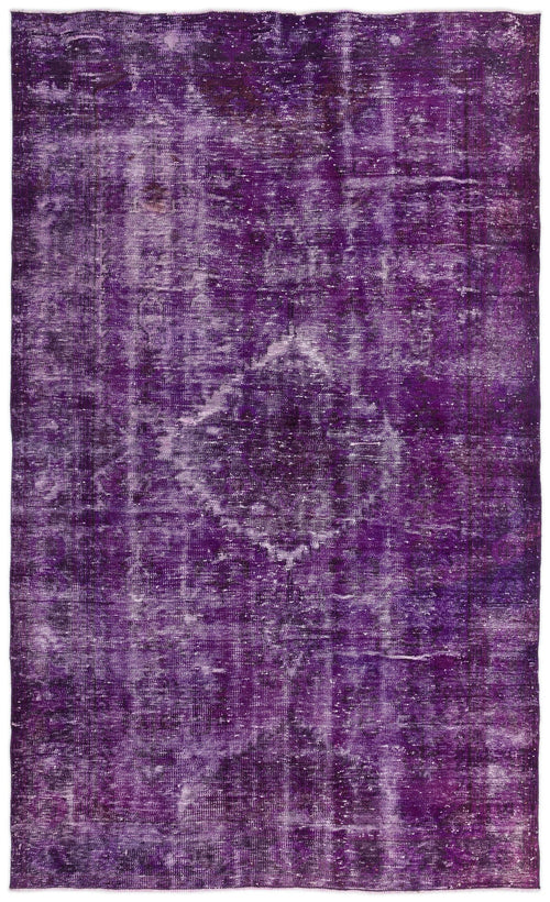 Atina Purple Vintage Wool Handmade Area Rug 5'10" x 9'9"