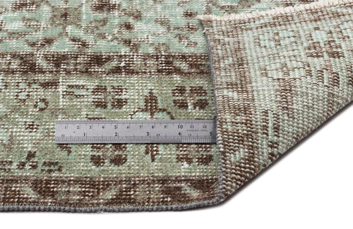 Atina Green Vintage Wool Handmade Area Rug 5'5" x 9'0"