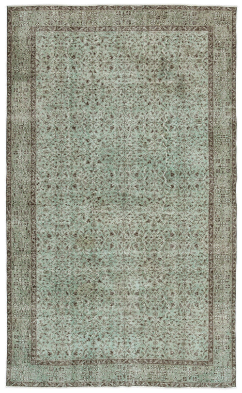 Atina Green Vintage Wool Handmade Area Rug 5'5" x 9'0"