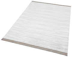 Grey Striped Area Rug – Machine Made Rug | Washable Non Slip Modern Carpet