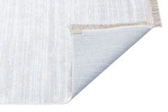 Grey Striped Area Rug – Machine Made Rug | Washable Non Slip Modern Carpet