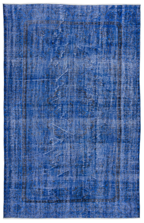 Atina Blue Vintage Wool Handmade Area Rug 5'10" x 9'5"