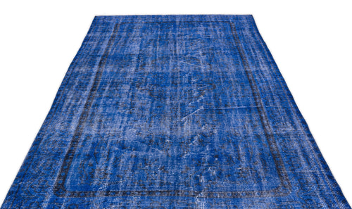 Atina Blue Vintage Wool Handmade Area Rug 5'10" x 9'5"