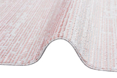 Pink Striped Area Rug - Machine Made Washable Non Slip Flatweave Carpet