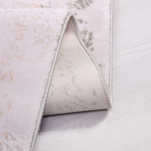 Modern Bamboo Area Rug – Machine Made Cream Rug with Soft Pile Carpet