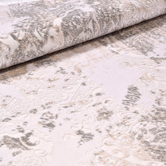 Modern Bamboo Area Rug – Machine Made Cream Rug with Soft Pile Carpet