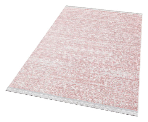 Pink Striped Area Rug - Machine Made Washable Non Slip Flatweave Carpet