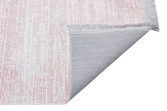 Pink Striped Area Rug - Machine Made Washable Non Slip Flatweave Carpet
