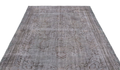 Atina Grey Vintage Wool Handmade Area Rug 6'0" x 9'9"