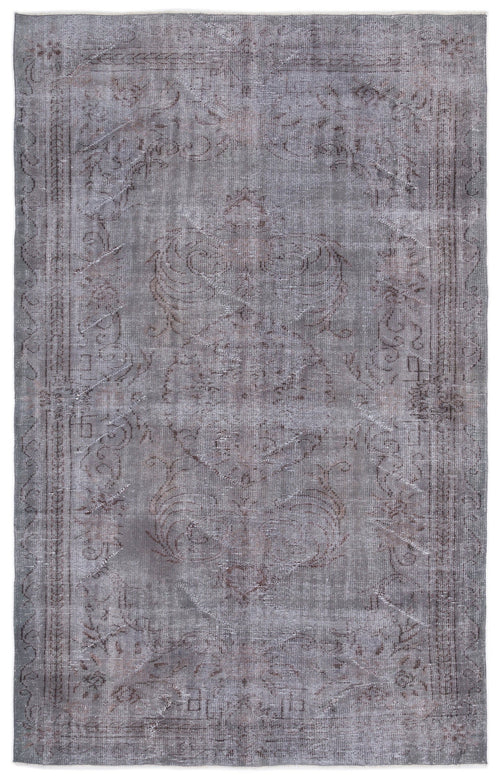 Atina Grey Vintage Wool Handmade Area Rug 6'0" x 9'9"