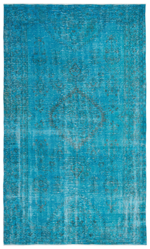 Atina Turquoise Vintage Wool Handmade Area Rug 5'10" x 9'6"