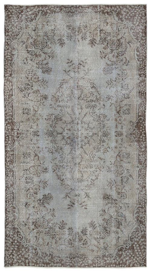 Atina Grey Vintage Wool Handmade Area Rug 5'6" x 8'4"