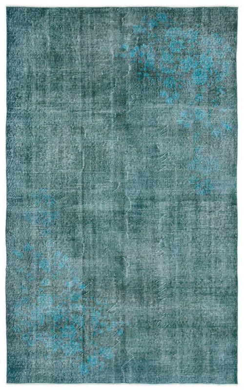 Atina Turquoise Vintage Wool Handmade Area Rug 5'6" x 9'0"