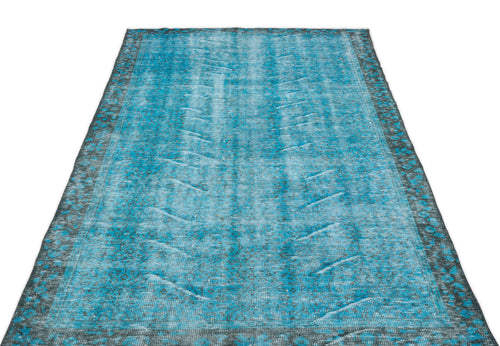 Atina Turquoise Vintage Wool Handmade Area Rug 5'1" x 9'7"