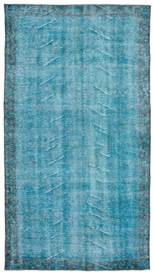 Atina Turquoise Vintage Wool Handmade Area Rug 5'1" x 9'7"