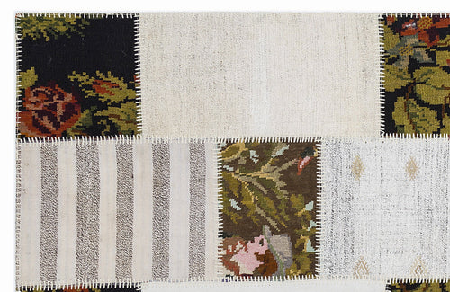 Teselya 1367 Beige Floral Wool Handmade Area Rug 5'3" x 7'7"