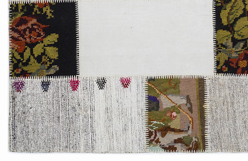 Teselya 1367 Beige Floral Wool Handmade Area Rug 5'3" x 7'7"