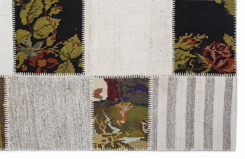 Teselya 1367 Beige Floral Wool Handmade Area Rug 5'3" x 7'7"