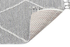 Grey Geometric Area Rug - Machine Made Jute Rug | Dust Free, Easy Clean