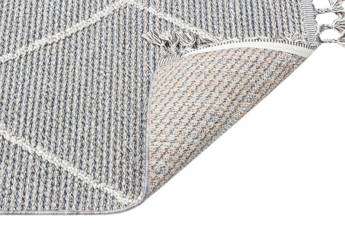 Grey Geometric Area Rug - Machine Made Jute Rug | Dust Free, Easy Clean