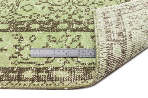 Atina Green Vintage Wool Handmade Area Rug 5'3" x 9'2"