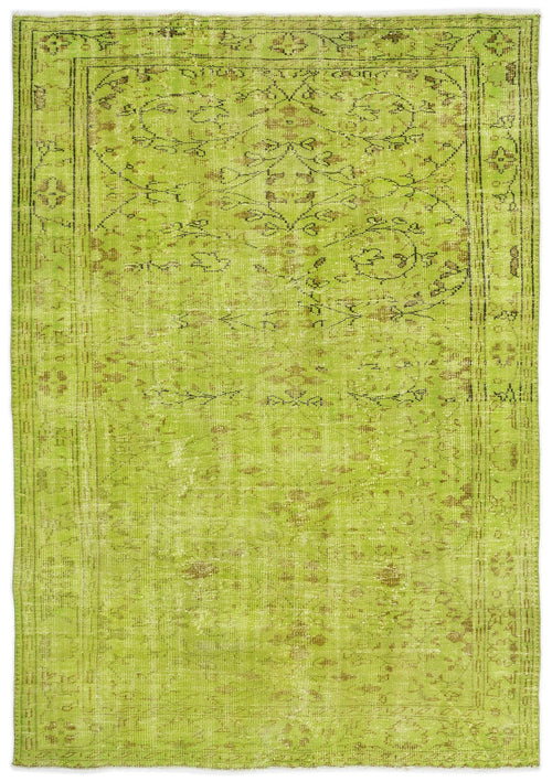 Atina Green Vintage Wool Handmade Area Rug 6'0" x 8'5"