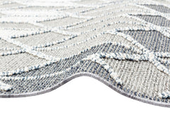 Grey Geometric Area Rug - Jute Machine Made Rug | Antislip, Dust Free Carpet
