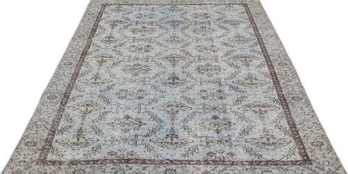 Atina Blue Vintage Wool Handmade Area Rug 4'6" x 10'9"