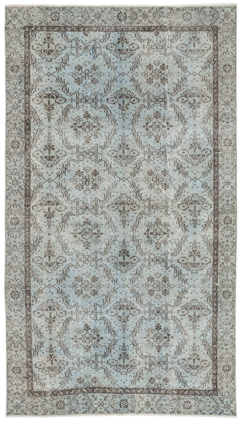 Atina Blue Vintage Wool Handmade Area Rug 4'6" x 10'9"