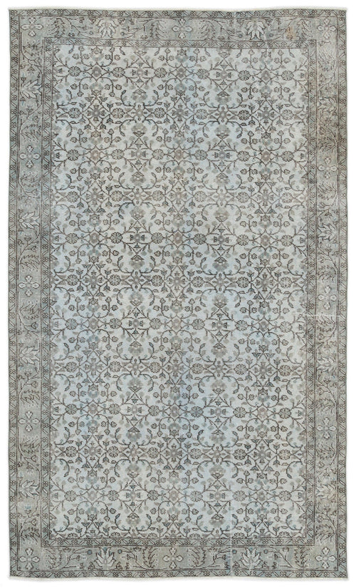 Atina Blue Vintage Wool Handmade Area Rug 5'9" x 9'9"