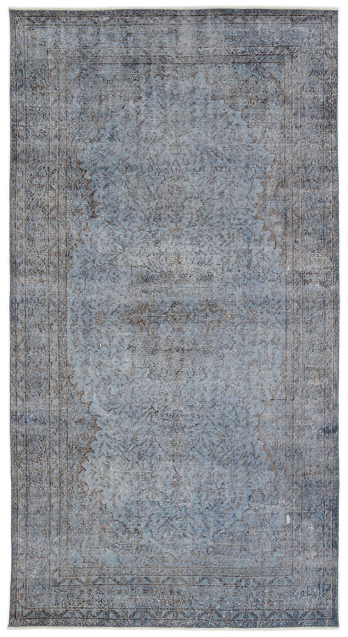 Atina Blue Vintage Wool Handmade Area Rug 5'9" x 9'8"