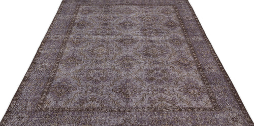 Atina Grey Vintage Wool Handmade Area Rug 5'7" x 9'4"