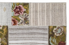 Teselya 1371 Beige Floral Wool Handmade Area Rug 5'3" x 7'7"