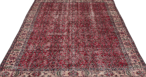 Atina Red Vintage Wool Handmade Area Rug 5'6" x 9'1"