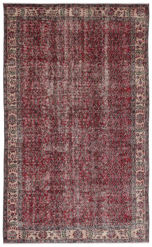 Atina Red Vintage Wool Handmade Area Rug 5'6" x 9'1"