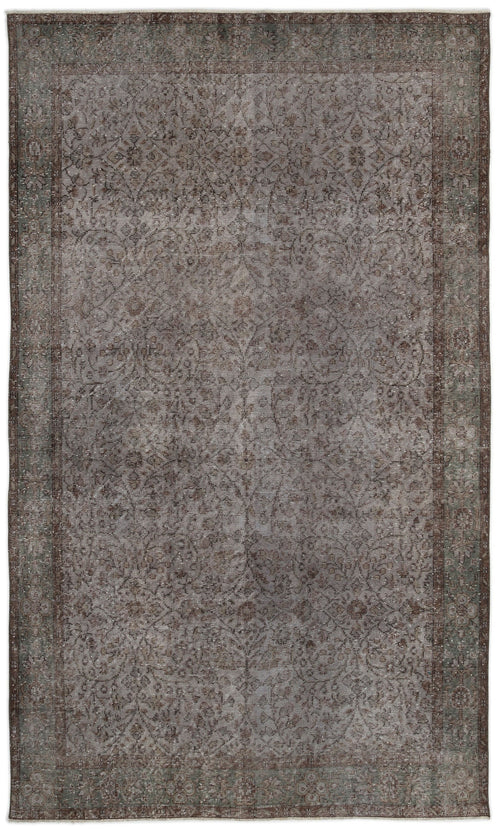 Atina Grey Vintage Wool Handmade Area Rug 5'10" x 9'5"