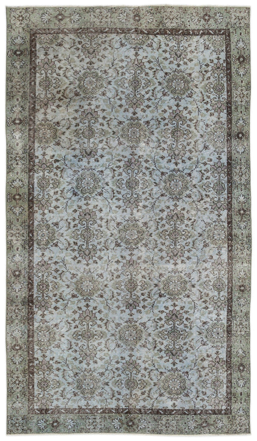 Atina Blue Vintage Wool Handmade Area Rug 5'4" x 9'6"
