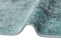 Vintage Area Rug – Pesaro Blue Machine Made Rug with Soft Silky Touch