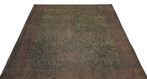 Atina Brown Vintage Wool Handmade Area Rug 5'2" x 8'8"