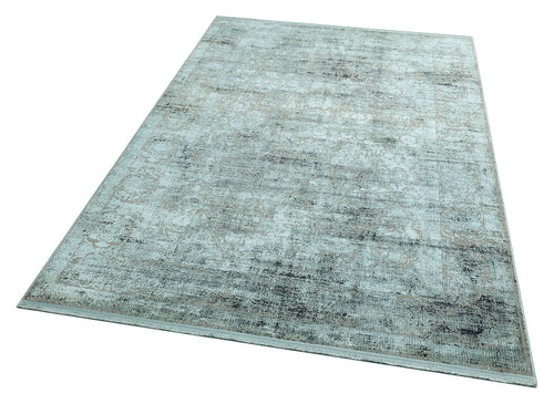 Vintage Area Rug – Pesaro Blue Machine Made Rug with Soft Silky Touch