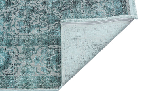 Vintage Area Rug – Pesaro Blue Machine Made Rug with Soft Silky Touch