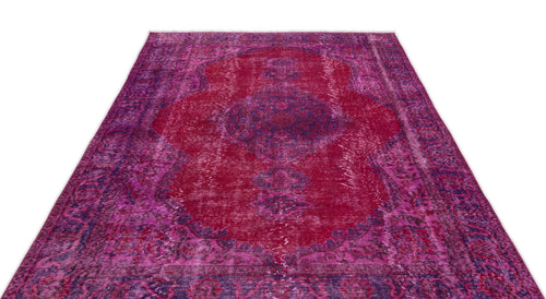 Atina Pink Vintage Wool Handmade Area Rug 6'2" x 9'2"