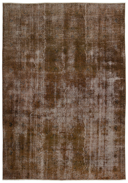 Atina Brown Vintage Wool Handmade Area Rug 7'0" x 10'0"