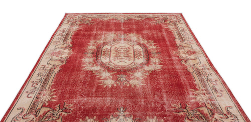 Atina Red Vintage Wool Handmade Area Rug 6'6" x 9'7"