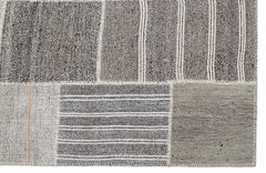 Teselya 1382 Beige Striped Wool Handmade Area Rug 5'3" x 7'7"