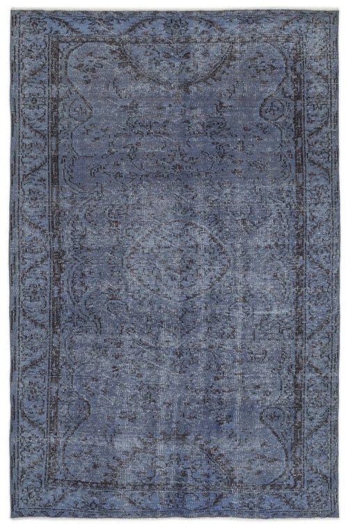 Atina Blue Vintage Wool Handmade Area Rug 5'4" x 8'4"