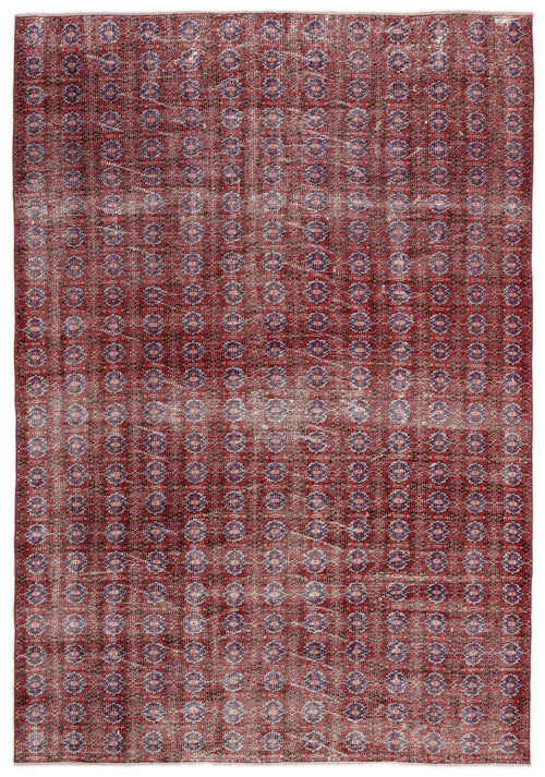 Atina Red Vintage Wool Handmade Area Rug 6'0" x 8'9"